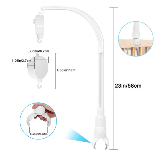 AFUNTA 23 Inch Claw Mobile Bed Bell Holder with Mu 2