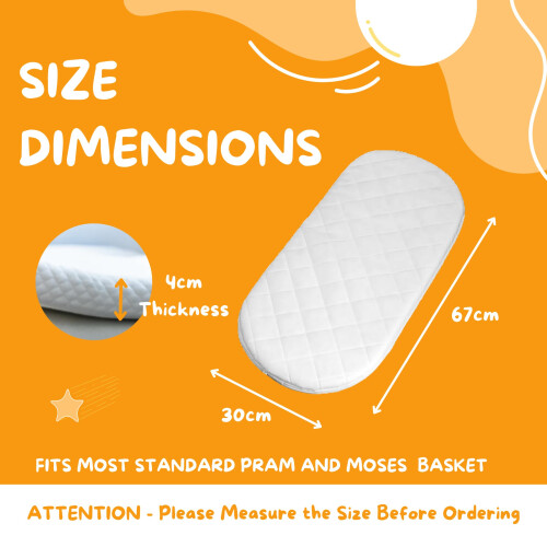 Moses Pram Basket Mattress Extra 4" Thick Super So 2