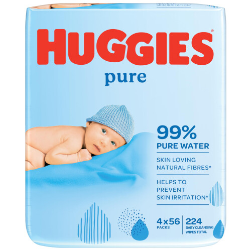 Huggies Huggies Pure Wipes Quad, Pack of 4
