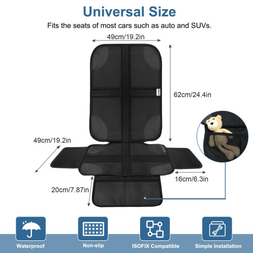 Ezilif Car Seat Protector, 600D Oxford Fabric Car 1