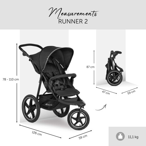 Hauck hauck Runner 2, Black - Robust All Terrain Pushcha 2
