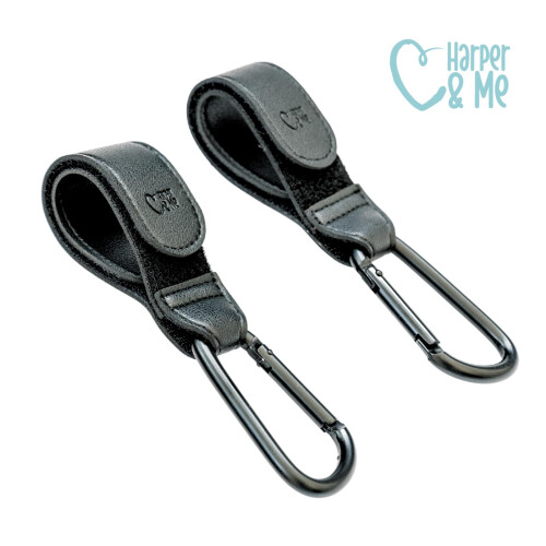 Harper & me Buggy Clips. 2pcs Black Carabiner Clip 1