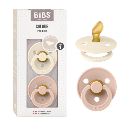 BIBS Colour Anatomical Soother 2-Pack, BPA Free Du