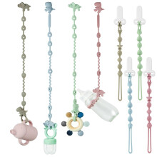PandaEar 8 Pack Silicone Pacifier Clips, 4 Silicon