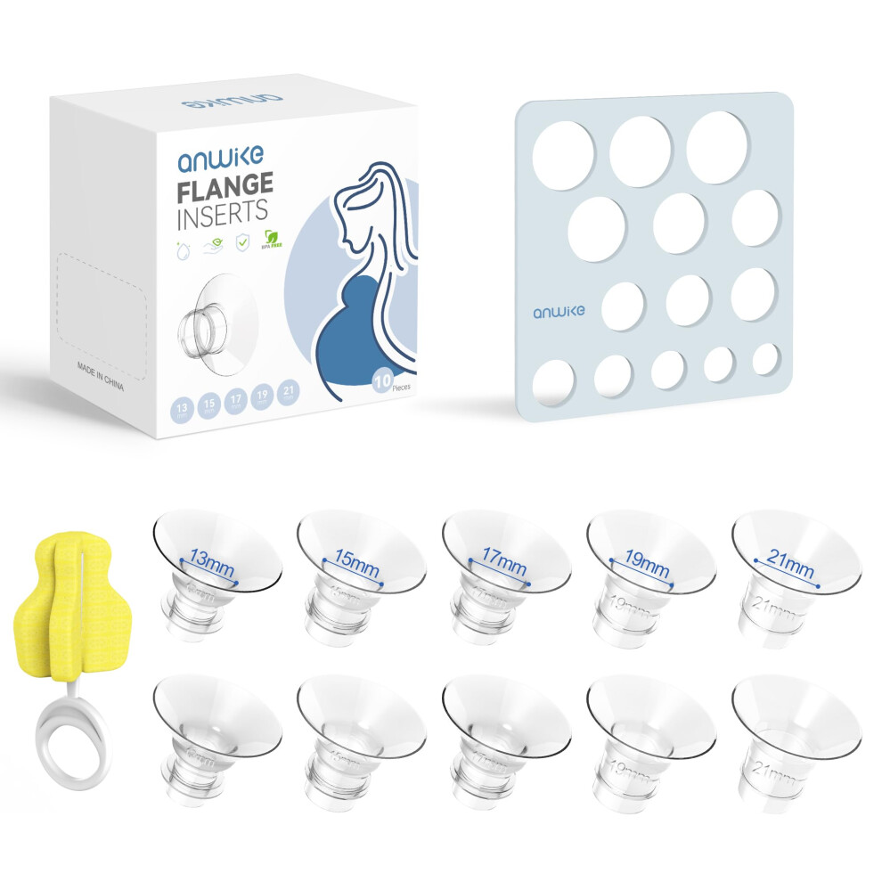 Anwike 10Pcs Flange Inserts For Breast Pump 13/15/17/19/2