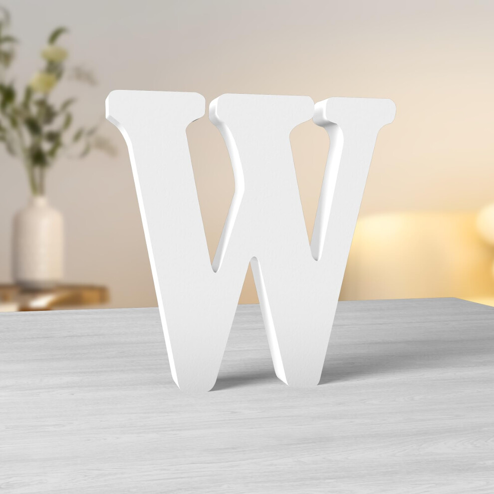 6 Inch Wood Letters - Unfinished Wood White Aruatu