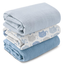 GLLQUEN BABY Baby Blankets for Newborn Soft 3 Pack