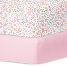 Little Grape Land Cot Sheets for Girls, 2 Pack Cot