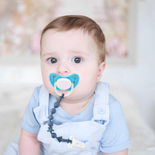 PandaEar 5 Pack Silicone Pacifier Clips, One Piece Design Pacifier Holder for Teething Teethers 1