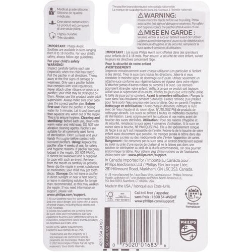 Philips 2 Pack AVENT Soothie Pacifier, Pink/Purple, 0-3 Months 2