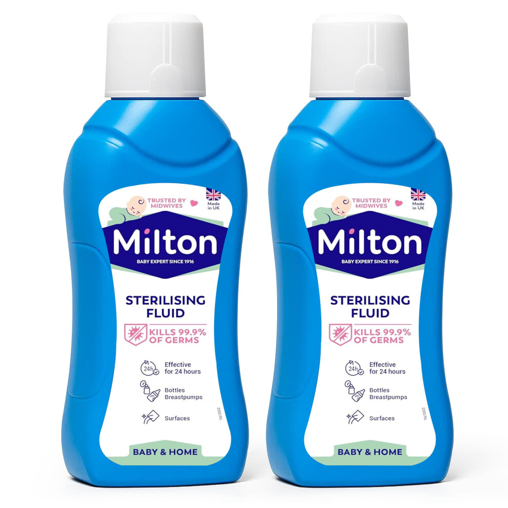2 X Milton Sterilising Fluid 500Ml Baby Bottle Cleaner Cold Water Steriliser Ideal For Breastpumps Surfaces Home Soothers Toys Anti-Germ Efficacy Zopper