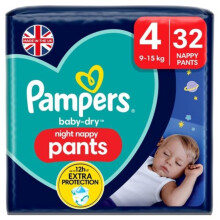 Pampers Baby-Dry Night Nappy Pants Size 4, 32 Nigh