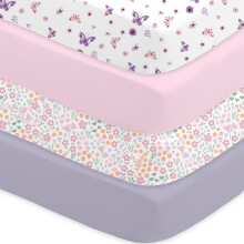 Cot Sheets for Boy Girl, Fitted Cot Sheet 4 Pack f