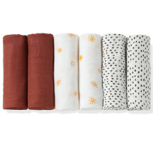 PewinGo Muslin Cloths for Baby, Absorbent, Soft and Breathable Muslin Squares, Organic fiber and Cotton Large Burp Cloth, Newborn Essentials for Cove