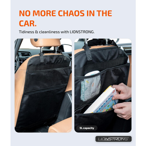 LIONSTRONG Kick Mats - Back Seat Car Organiser - W 1