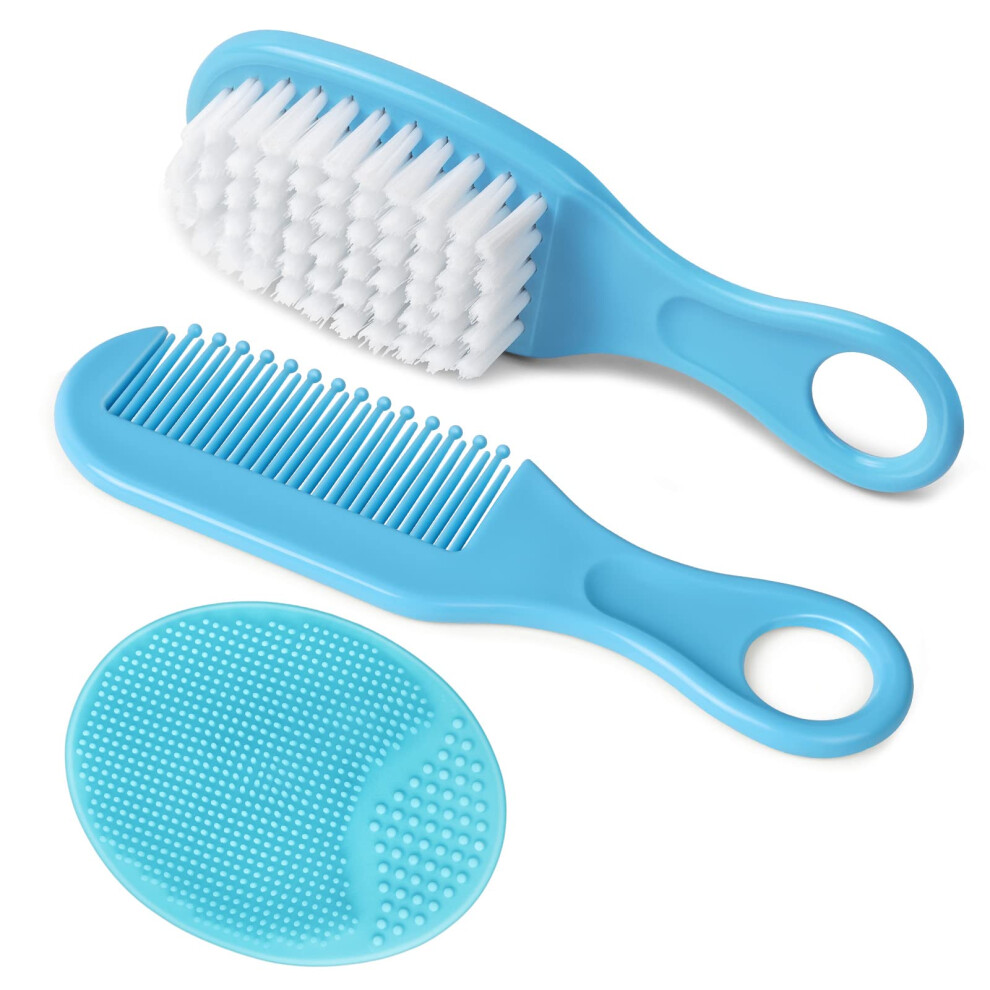 Aolso Baby Hair Brush, 3Pcs Baby Hair Brush And Co