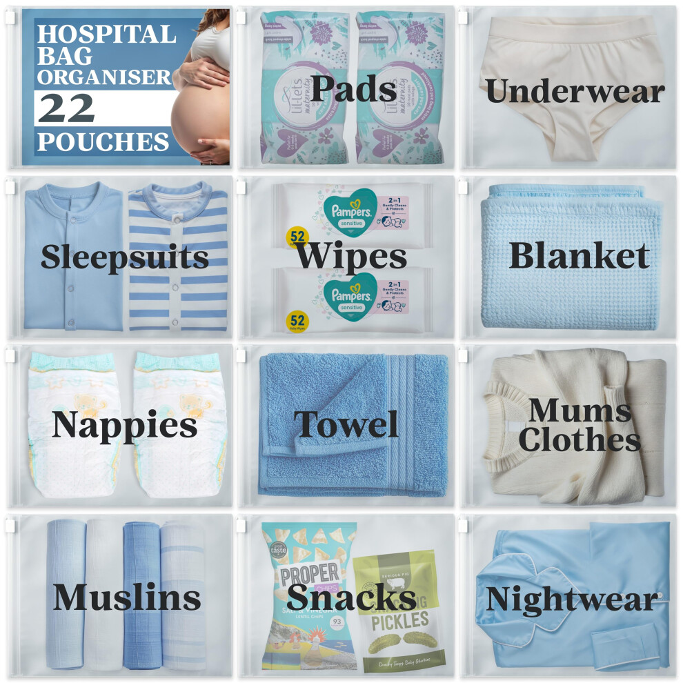 Qualite 22 X Maternity Hospital Bag Organiser Pouches - Ho