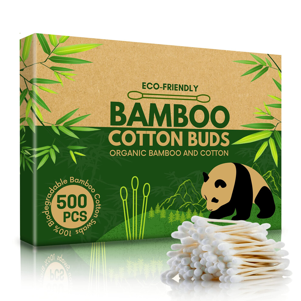 Ecowisper Bamboo Cotton Buds - 500 Eco Friendly Ba