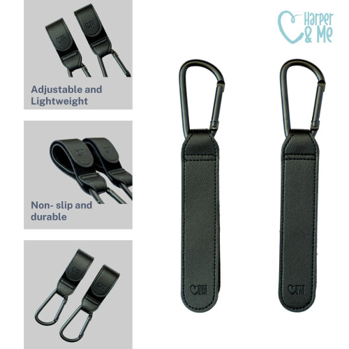 Harper & me Buggy Clips. 2pcs Black Carabiner Clip 2