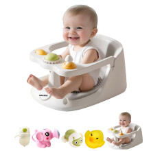 Makkss Baby Bath Seat 6 Months + Toddler Bath Seat with Toys, Water Jug & 360 Bath Seat Support | Non-Slip Baby Bathtub Seat