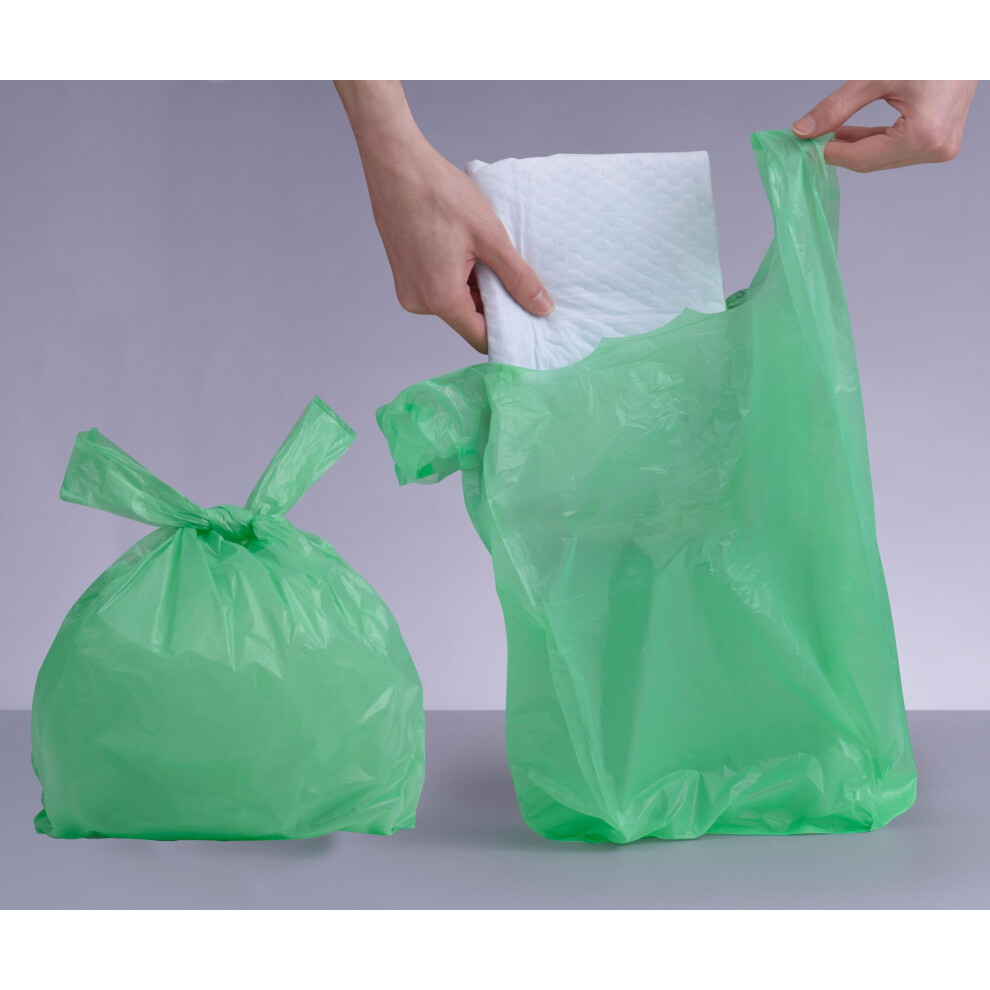 Alia 500 X Extra Large Adult Incontinence Nappy Sacks | Easy Tie Handles | Apple Scented Sanitary Disposable Bags | 5 Packs Of 100