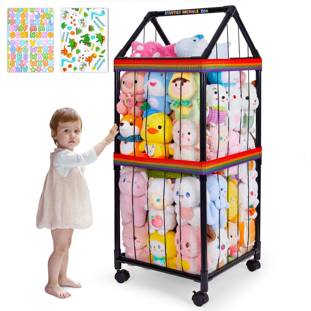 Stuffed Animals Zoo Storage With Wheels, Soft Mhjy