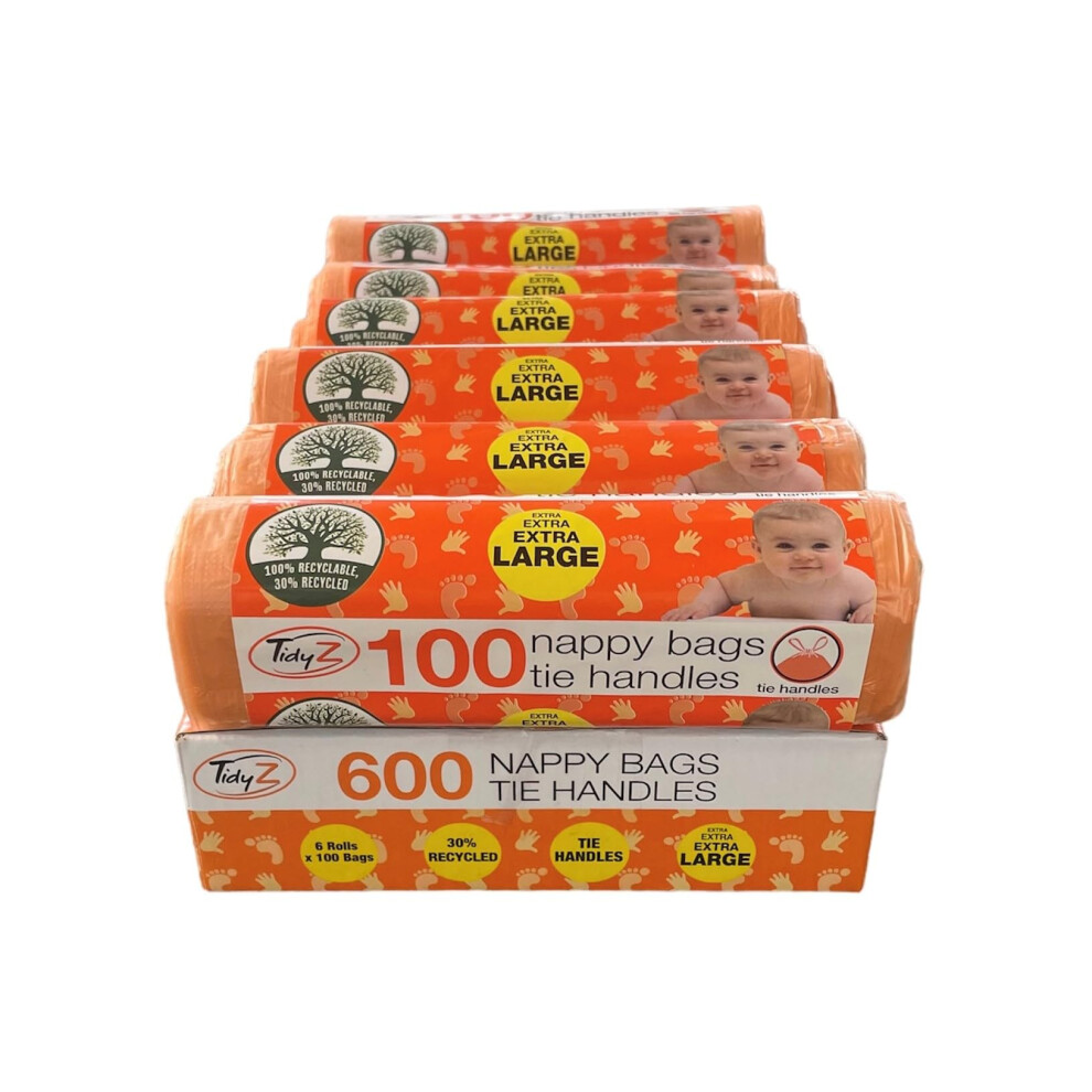 600 Extra Large Disposable Nappy Bags. With Tidyz