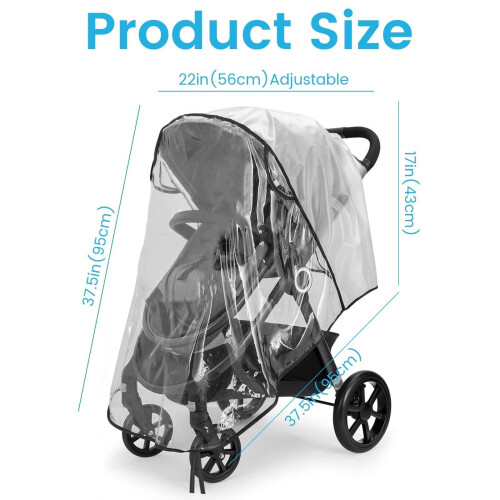 Universal Rain Cover for Pushchair Stroller, Pram 1