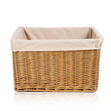 Natural Finish Nursery Baby Room Wicker Storage Basket New Born Gift Hamper (Brown, Small)
