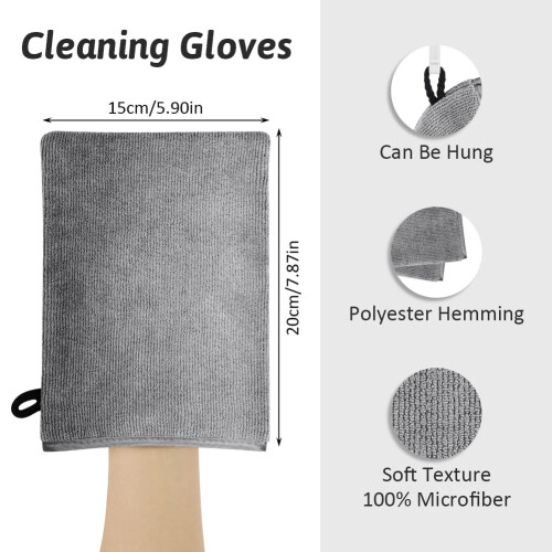 HOTUT 8 Pack Microfiber Body Wash Mitts, 15x20 cm 1