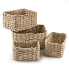 Wicker Basket, Revivoer Set of 4 Small Wicker Hamp