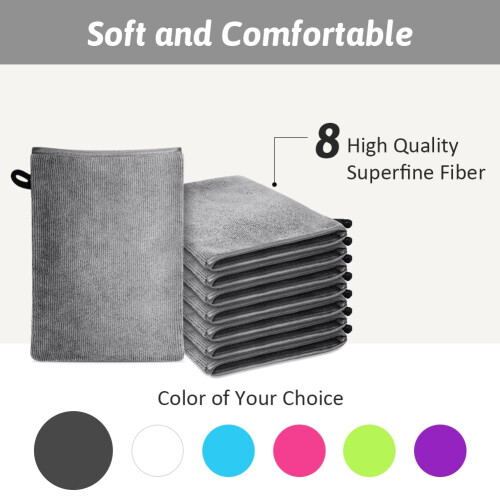 HOTUT 8 Pack Microfiber Body Wash Mitts, 15x20 cm 2