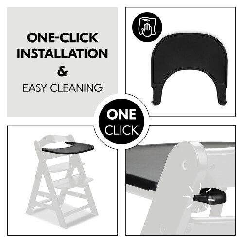 Hauck hauck Alpha Click Tray, Black - Plastic Tray for A 2