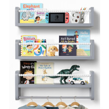 Mazjoaru Grey Floating Shelves Nursery Book Shelf