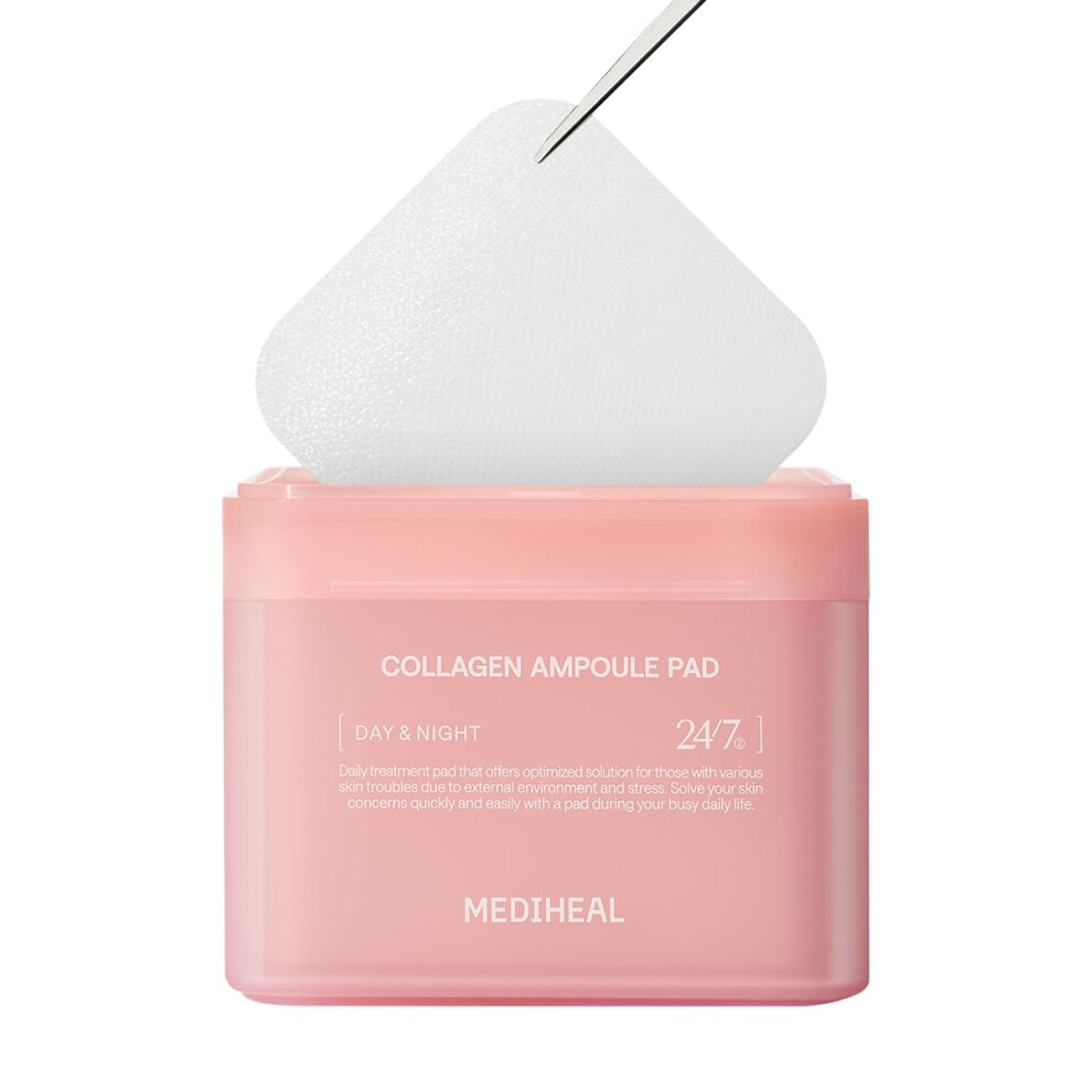 Toner Pads Collagen Ampoule Toner Pad With Collagen & Ceramide Skin Firming & Restore Elasticity & Deep Hydration Tighten Wrinkles (100 Coun Mediheal