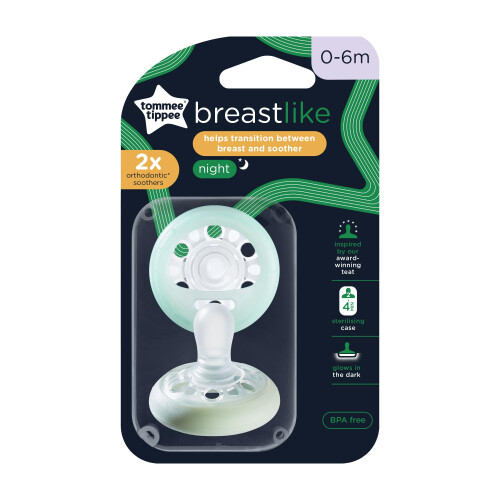 Tommee Tippee Tommee Tippee Breast-Like Night Soother, 0-6 Month 1