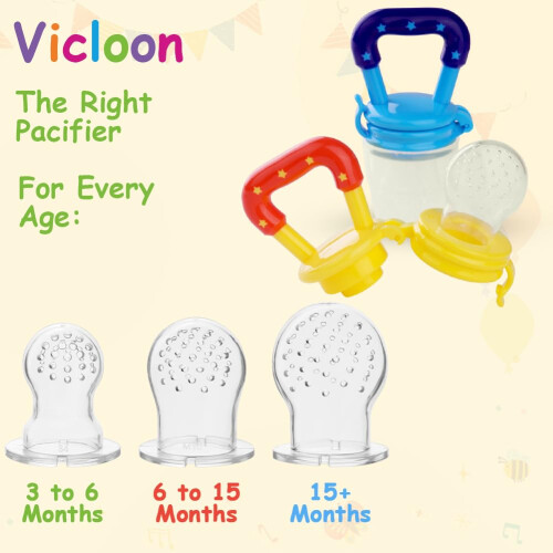 Vicloon Silicone Baby Fruit Feeder Pacifier, 3Pcs 2