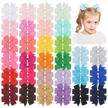 Jollybows 60pcs 3" Hair Bows for girls Alligator Clips Grosgrain Ribbon Baby Hair Accessories for Baby Girls Kids Toddlers Infant