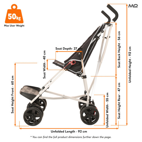 MobiQuip XL Disability Pushchair, Black - Special 1