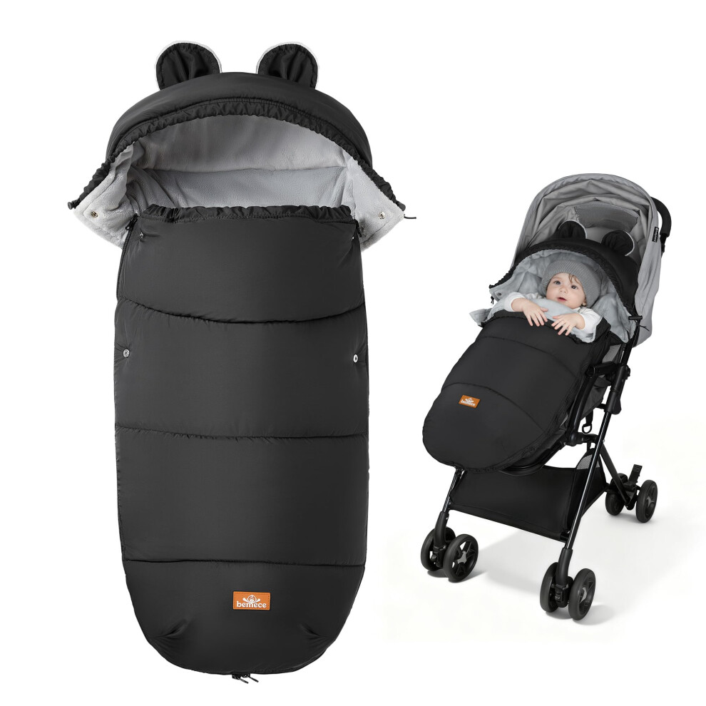 Footmuff For Pushchair Universal, Winter Baby Pram Footmuff With Zippers, Windproof Stroller Footmuff Cosy Toes, Warm Fleece Fabric, Detachabl Bemece