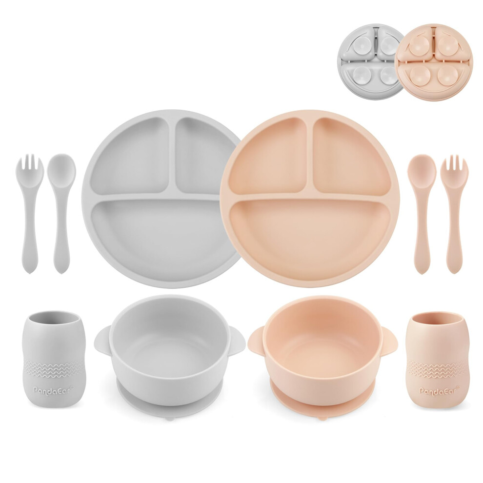 Silicone Feeding Set | 2 Divided Suction Pandaear