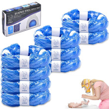 DYDHRER Nappy Bin Refill,9-Pack Nappy Bin Refill Bags compatible with Tommee Tippee Twist & Click Refill- Max Odor Lock and Germ Protection, Newborn