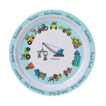 Tyrrell Katz Kids Trucks Printed Plate in Blue Mel