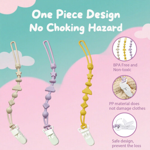 3 Pack Silicone Pacifier Clips - Luoqun88 Silicone 2