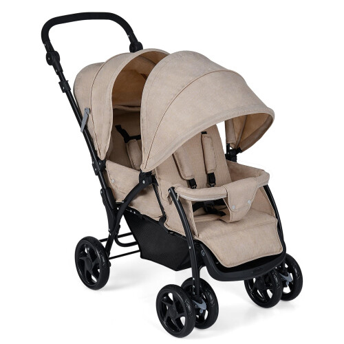 Gymax GYMAX Double Seat Stroller with Adjustable Push Ha
