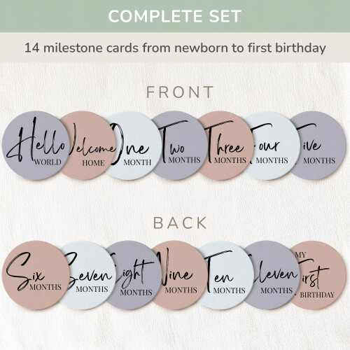 Tiny Trees Baby Milestone Cards – 7 Double-Sided 1