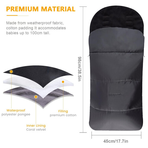 Universal Footmuff for Stroller,Warm and Cozy Push 1