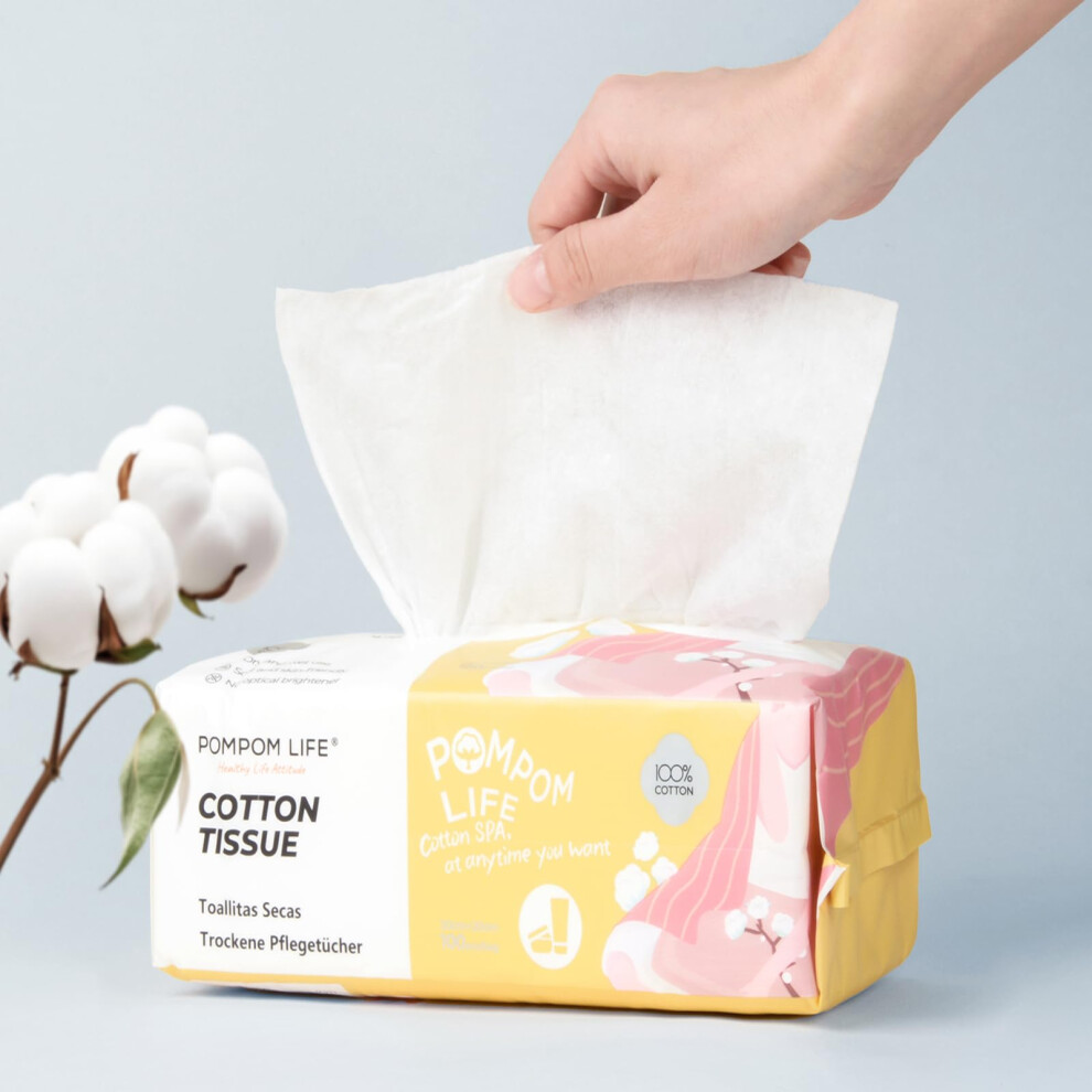 Disposable Face Towel 100 Cont,7.9"X7.9"Clean Face Pompom Life