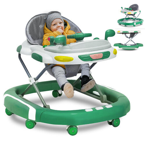 2-in-1 Foldable Baby Walker & Rocker - Multifuncti