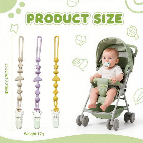 3 Pack Silicone Pacifier Clips - Luoqun88 Silicone 1